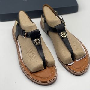 Tommy Hilfiger Burke T-Strap Flat Sandals Women's Size 8